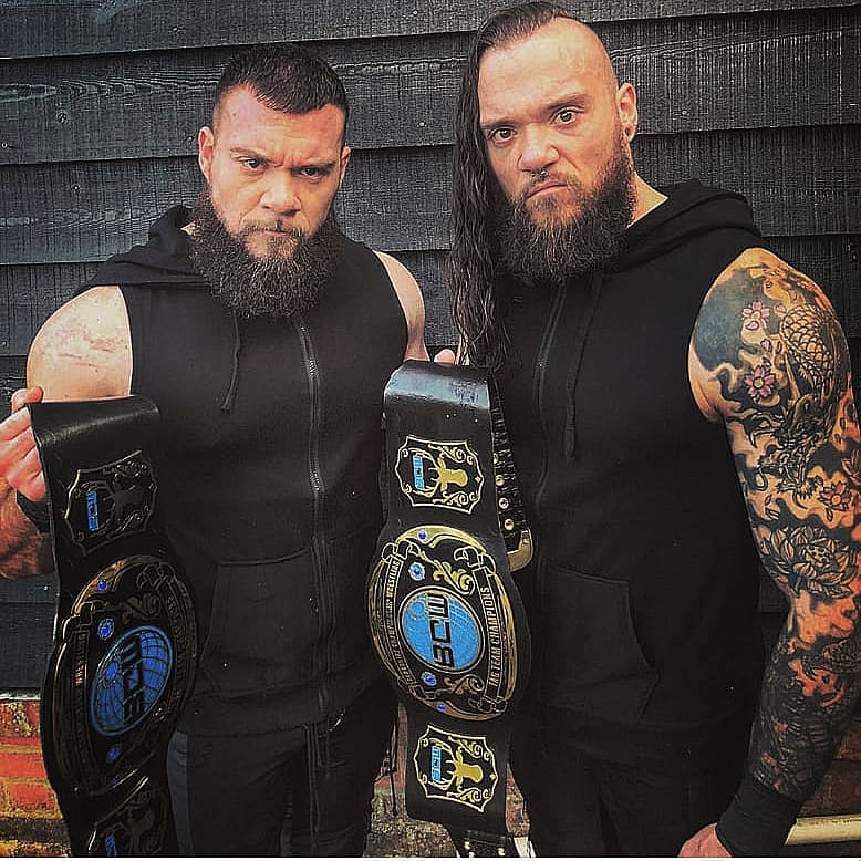 The Bone Brothers with the Berkshire tag team championships! 
